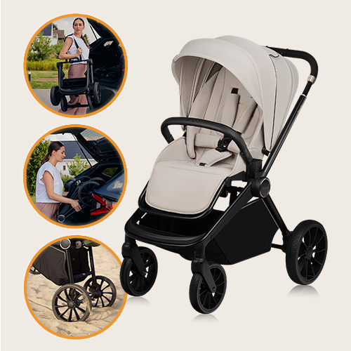 Lionelo Mika Plus 2w1 Beige Sand — Wózek wielofunkcyjny